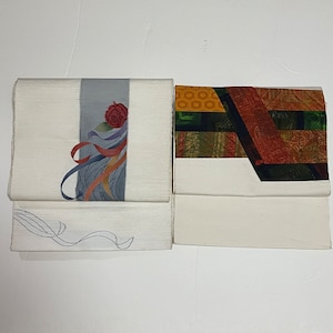Set of 2 Vintage Obi, Japanese Kimono belt, Japanese belt,  nagoya obi