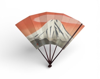 Large Decorative Japanese Folding Fan with Mt. Fuji ｜38cm｜Lucky Japanese Wall Art