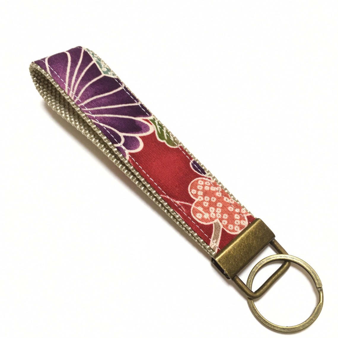 Japanese Wristlet Key Fob Fabric Keychain Japanese Pattern Etsy