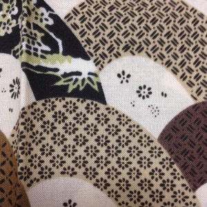 Brown fabric, , 50cm x 54cm, Japanese cotton fabric,  japanese tradhitional pattern fabric,  DIY fabric, patchwork