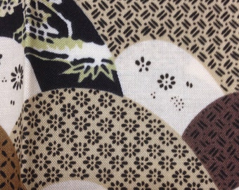 Brown fabric, , 50cm x 54cm, Japanese cotton fabric,  japanese tradhitional pattern fabric,  DIY fabric, patchwork