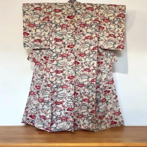 Silk  kimono, Vintage Kimono, Japanese pongee silk kimono, Komon, Japanese Dress, multi color