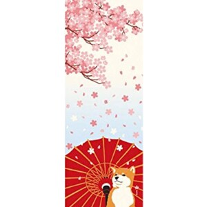 Tenugui, spring, shiba dog fabric, wrapping cloth, Japanese fabric, cotton fabric, tapestry, kawaii shiba inu, image 2