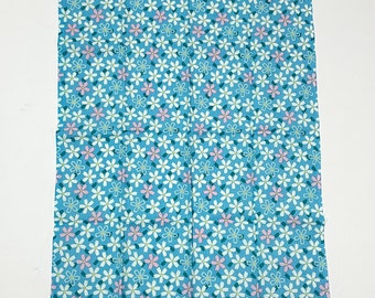 cherry blossom blue fabric, , 32cm x 43cm, Japanese cotton fabric,  light blue fabric,  DIY fabric, patchwork,
