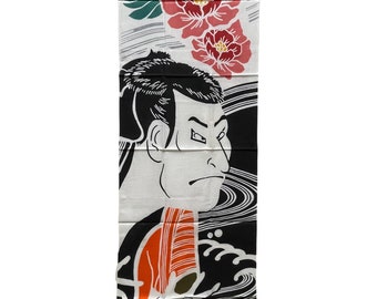 Tenugui, kabuki pattern, wrapping cloth, Japanese fabric, cotton fabric,  tapestry, art,