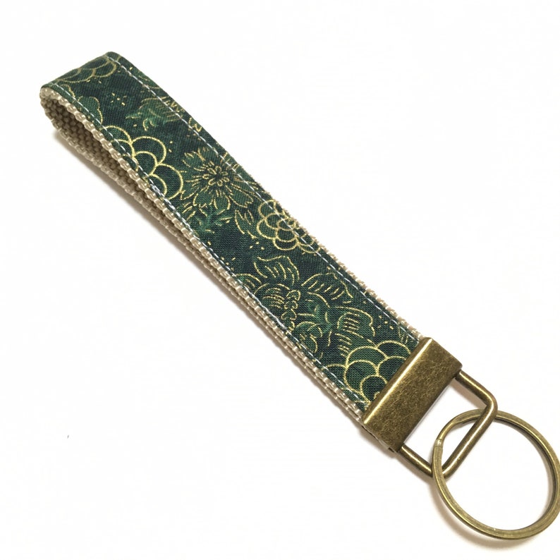 gift for her wristlet Japanese kimono pattern Fabric key fob Fabric Key Chain Wristlet Key Fob flower