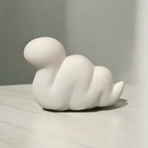 Ceramic snake doll, white snake, for original painting , Japanese ceramic nsnake doll, DIY