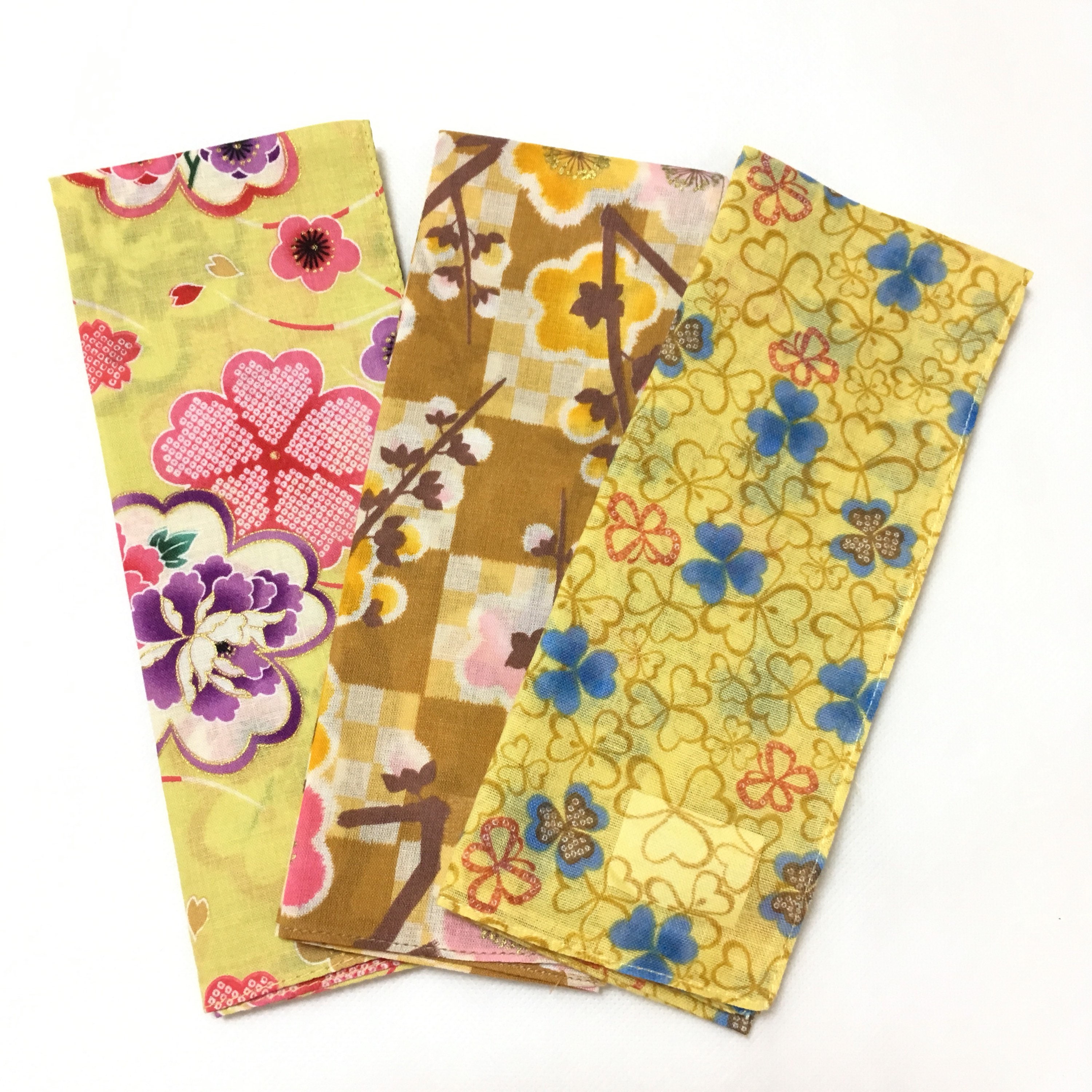 Set of 3 Tenugui made in Japan Japanese pattern wrapping Etsy