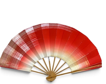 Vintage Japanese Folding Fan, Red Sensu, Traditional Japanese Fan, 29cm, Display Decor, Collectible, Craft Material