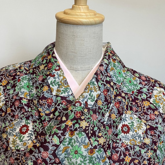 Kimono, Purple kimono, japanese style, Synthetic fiber kimono Vintage Kimono, Komon, Japanese Purple dress, komon,