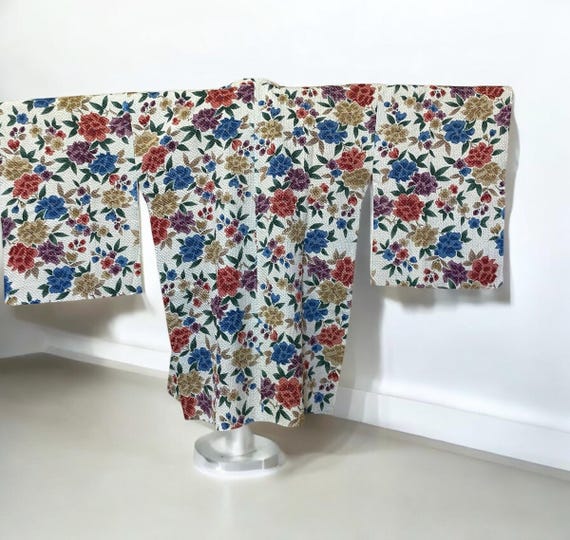 Abrigo kimono vintage, abrigo estilo japonés, michiyuki, chaqueta kimono  con degradado rojo, hecho en Japón, para mujer, abrigo rojo