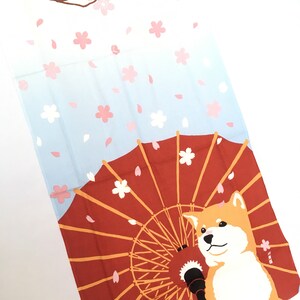 Tenugui, spring, shiba dog fabric, wrapping cloth, Japanese fabric, cotton fabric, tapestry, kawaii shiba inu, image 3