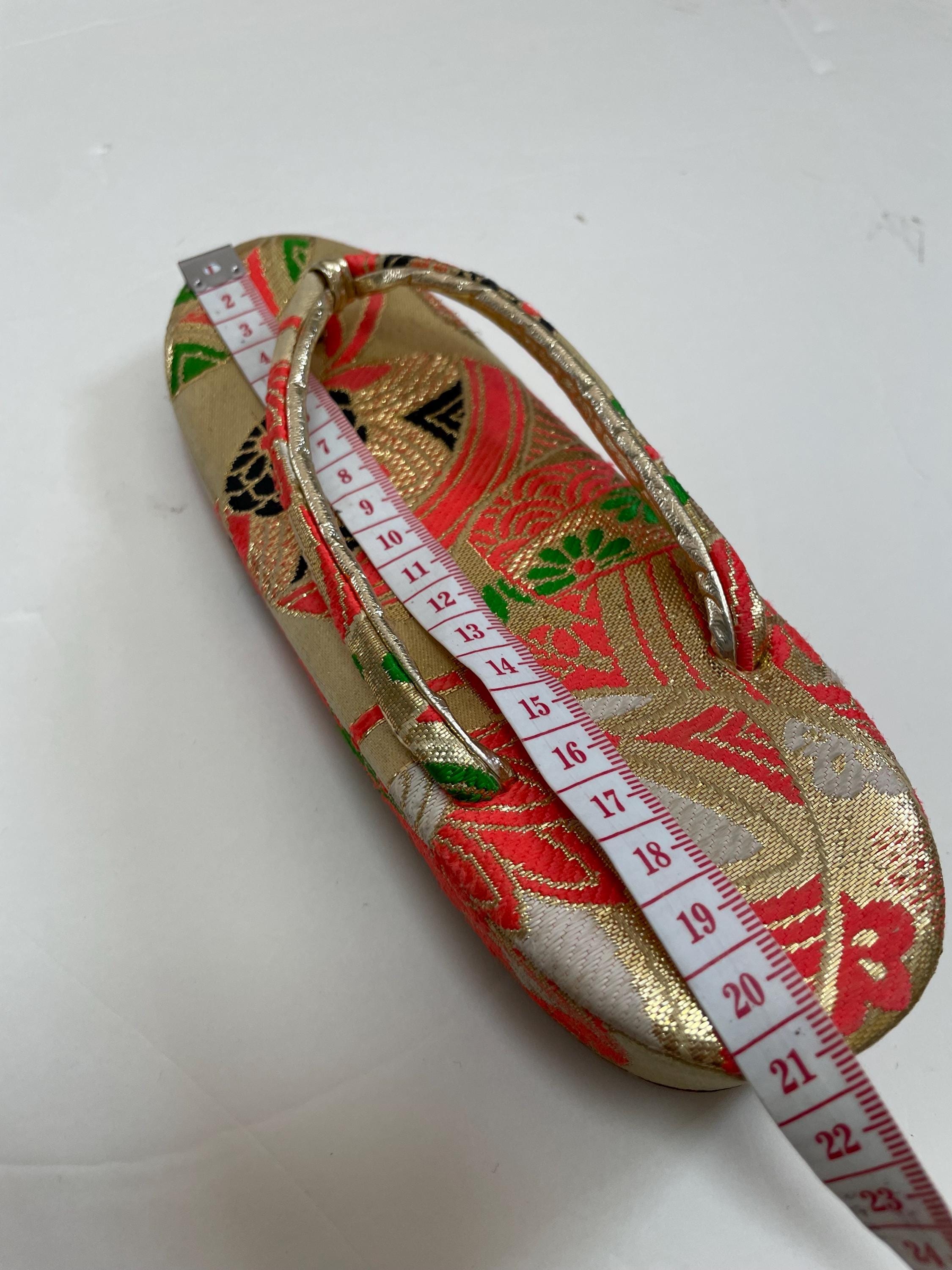 はきもの 着物風の草履、女の子用、赤ゴールド - Etsy