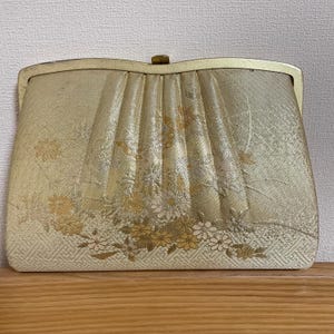 ヴィンテージ着物バッグ、和バッグ、ゴールドバッグ、ヴィンテージバッグ、着物スタイル用、クラッチバッグ、和装バッグ