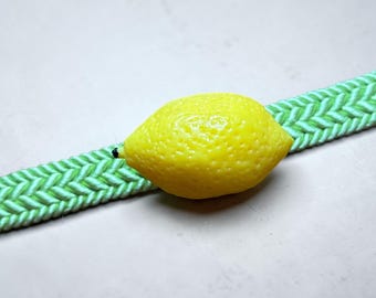 Fake lemon Obidome, Japanese Kimono Obi Accessory, Cute Fruit Ornament, Gift for Her, Kawaii Japan