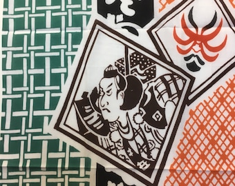 Tenugui, kabuki fabric, wrapping cloth, sea, Japanese fabric, cotton fabric,  tapestry, art, Japanese traditional pattern