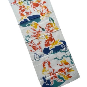Tenugui, goldfish pattern fabric, wrapping cloth, Japanese fabric, cotton fabric,  tapestry, ukiyoe
