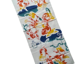 Tenugui, Goldfisch Musterstoff, Wickeltuch, japanischer Stoff, Baumwollstoff, Gobelin, Ukiyoe