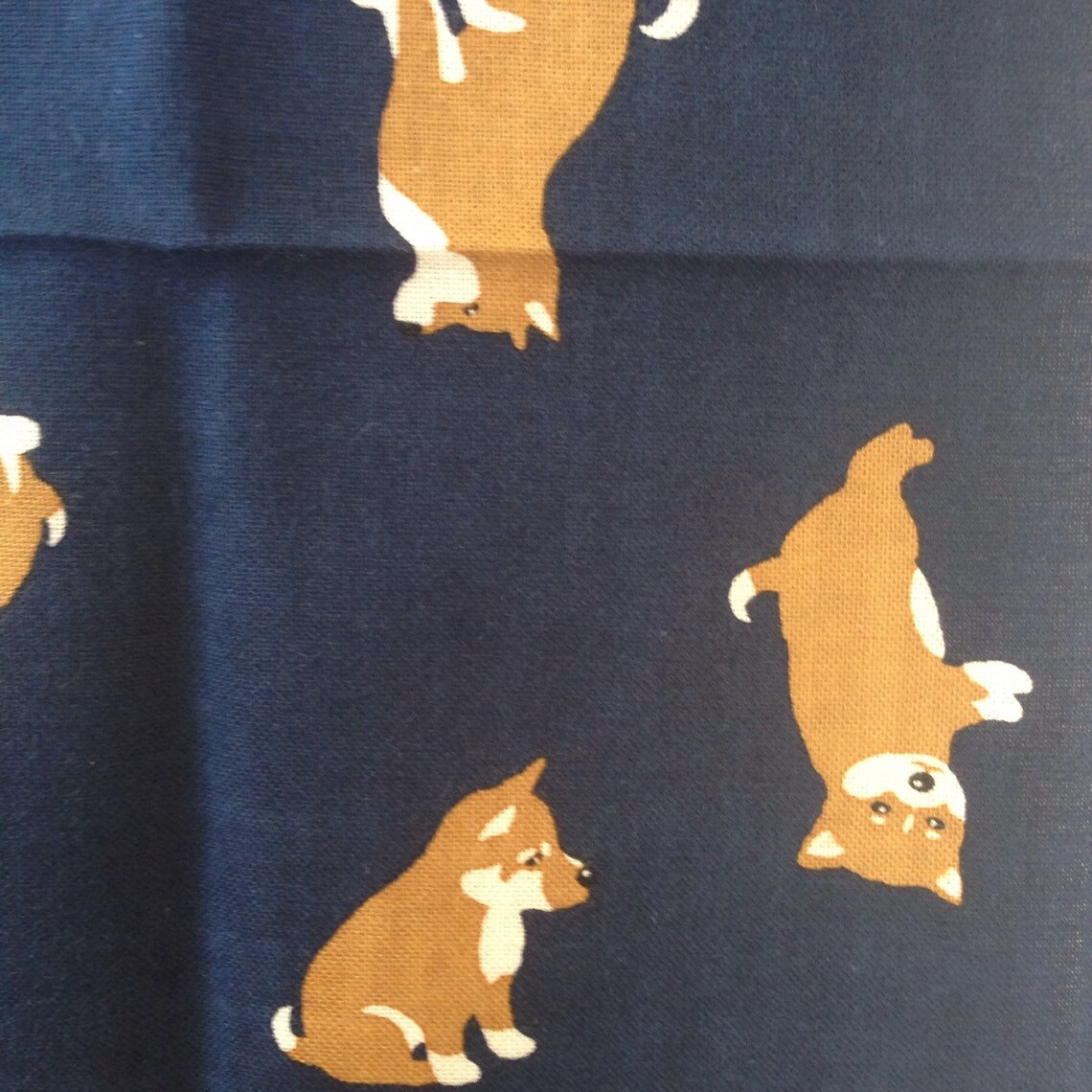 Tenugui Serviette Japonaise Hamamonyo - Motif Shiba Inu Hiroshige, Coton, 34 X 90 Cm, Fabriqué Au Japon