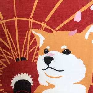 Tenugui, spring, shiba dog fabric, wrapping cloth, Japanese fabric, cotton fabric, tapestry, kawaii shiba inu, image 6