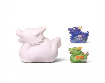 Ceramic dragon doll, white dragon, for original painting , Japanese ceramic dragon doll, DIY