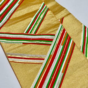 Red Vintage Obi, Japanese Kimono belt, Fukuro obi, Japanese belt, gold and red, made in Japan, ##