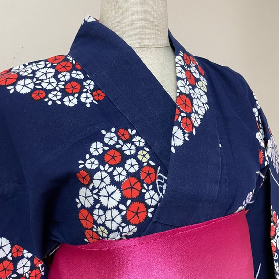 yukata and obi belt, Vintage blue yukata and obi,… - image 3
