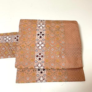 Vintage Obi, Japanese Kimono belt, Japanese silk belt, pink obi,  silk obi, nagoya obi