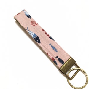 Japanische Armband, Schlüsselanhänger, Stoff Schlüsselanhänger, Fisch Muster Stoff Schlüsselanhänger, Wristlet