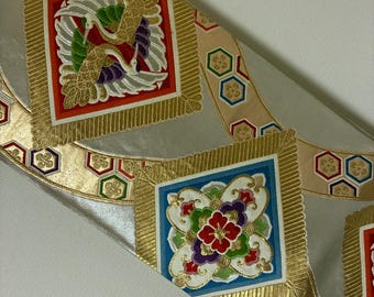 Obi, vintage Authentieke obi, Japanse kimonoriem, Fukuro-obi, Japanse zijden riem, zilveren obi, gemaakt in Japan, geel, kraanvogel, ##