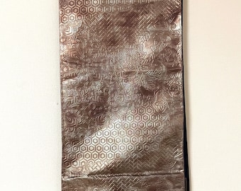 Obi, Authentieke kimono obi, Vintage Obi, Japanse Kimono riem, Fukuro obi, Japanse zijden riem, zilver, gemaakt in Japan