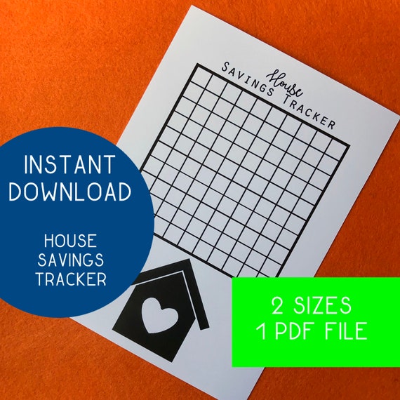 Home Savings Tracker Printable Blank 100 Boxes Pdf File With Etsy