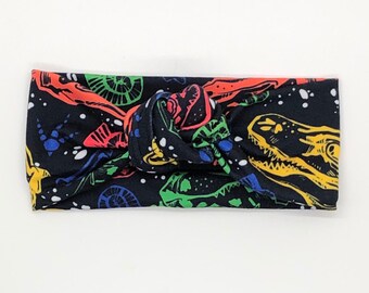 Multi-color dinosaur fossil knotted headband women’s girls hair accessory