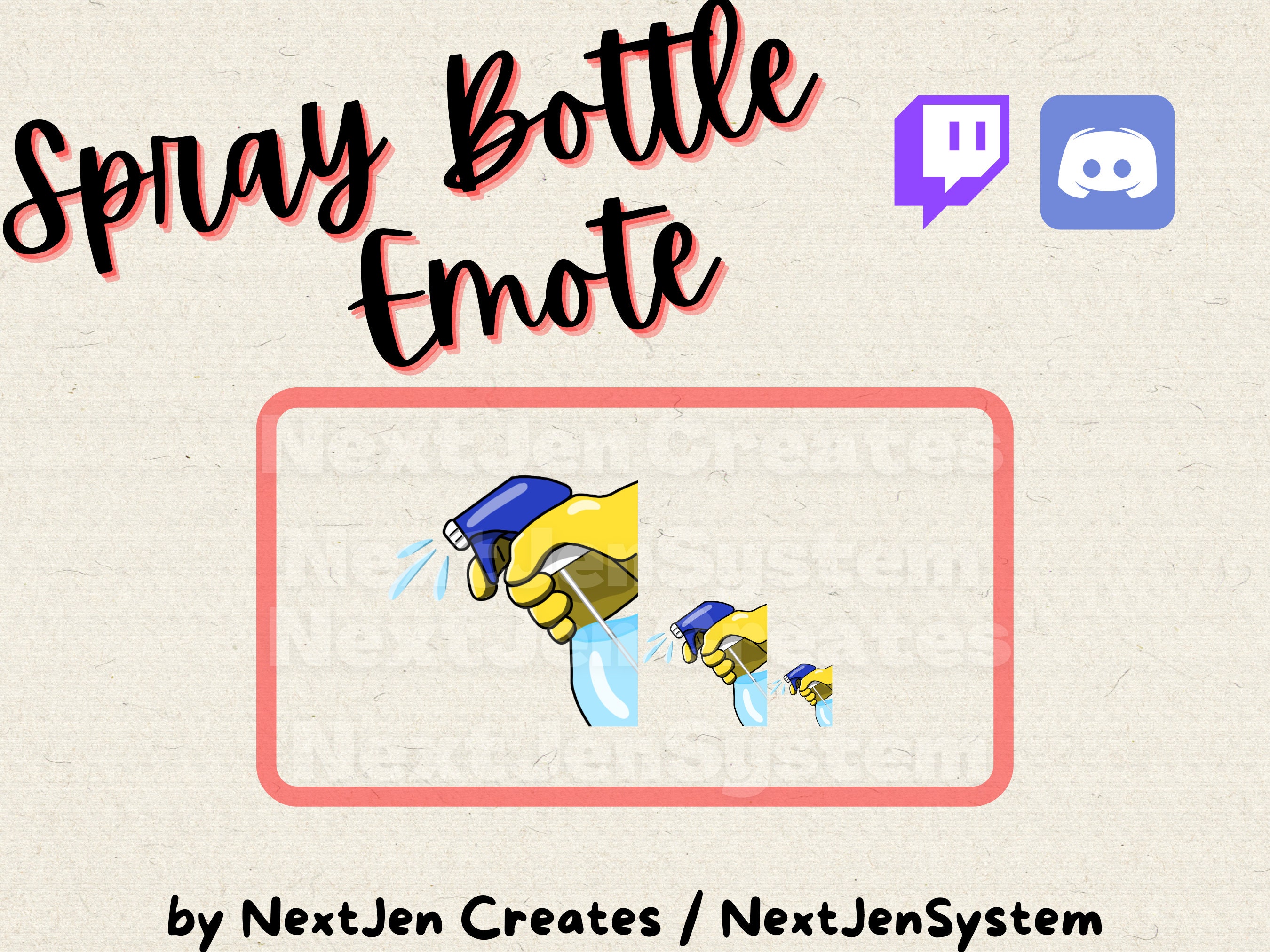 Spray Emote, BAD Emote, Twitch Emote, Just Chatting Emote, Discord Emoji,  Discord Emote, Spray Bottle Emote