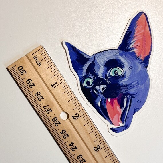 Screaming Black Cat Sticker