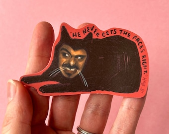 What We Do In the Shadows Movie Sticker, Vladislav, He Never Gets the Faces Right, Vampire, Cat, Jemaine Clement, Vinyl Waterproof Goth TV