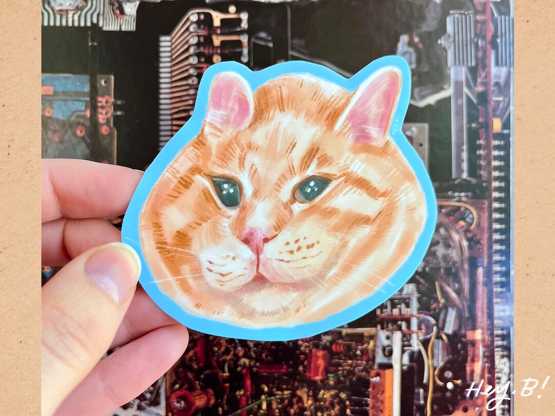 Orange Tabby Cat Sticker, Heckin Chonker, Waterproof Vinyl Decal - Etsy