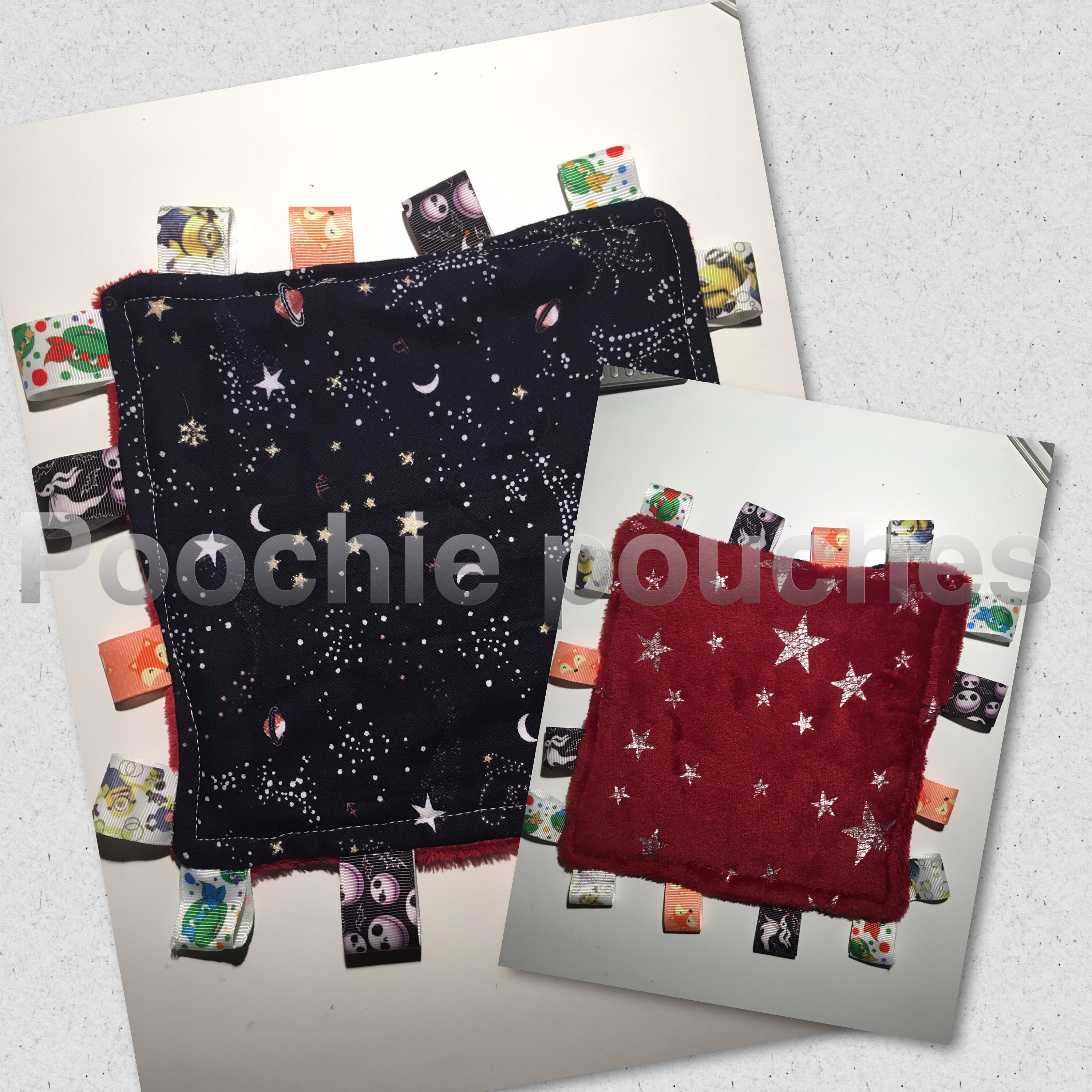 Handmade blankets and taggies to your specifications or if Etsy