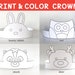 Print and Color Birthday Party Craft for Kids/toddlers, Paper Hat ...