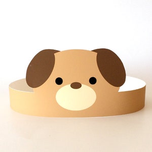 Dog Birthday Hat/Crown Party Favors/Supplies, Dog Mask, Kids Dog Costume, Pretend Play Toddler, Puppy Headband, Party Printables, Boy/Girl