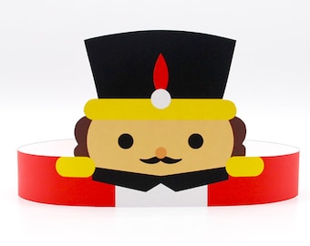 Toy Soldier Nutcracker Party Favors/Supplies, Christmas Paper Crown/Mask/Party Hats, Photobooth Props, Costume/Headband, Boy/Girl/Toddler