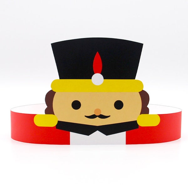 Toy Soldier Nutcracker Party Favors/Supplies, Christmas Paper Crown/Mask/Party Hats, Photobooth Props, Costume/Headband, Boy/Girl/Toddler