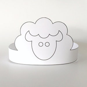 Coloring Sheep Costume Kids/Toddler, Birthday Party Hat Supply/Decor, Baby Shower, Barnyard Farm Animal Mask/Headband/Paper Crown