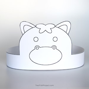 Donkey Color Me Paper Crown, Kids Costume Christmas/Nativity, Printable Mule/Donkey Ears Mask/Headband, Barnyard Farm Animal Party Hat