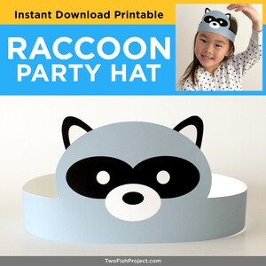 DIY Birthday Party Supplies for Kids/Toddlers, Paper Hats, Face Masks/Costumes Woodland Forest Animals: Fox, Rabbit, Bear, Beaver, Raccoon image 9