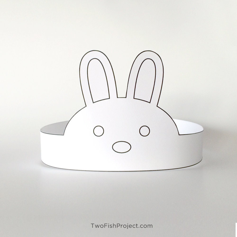 rabbit coloring craft for kids rabbit ears headband etsy