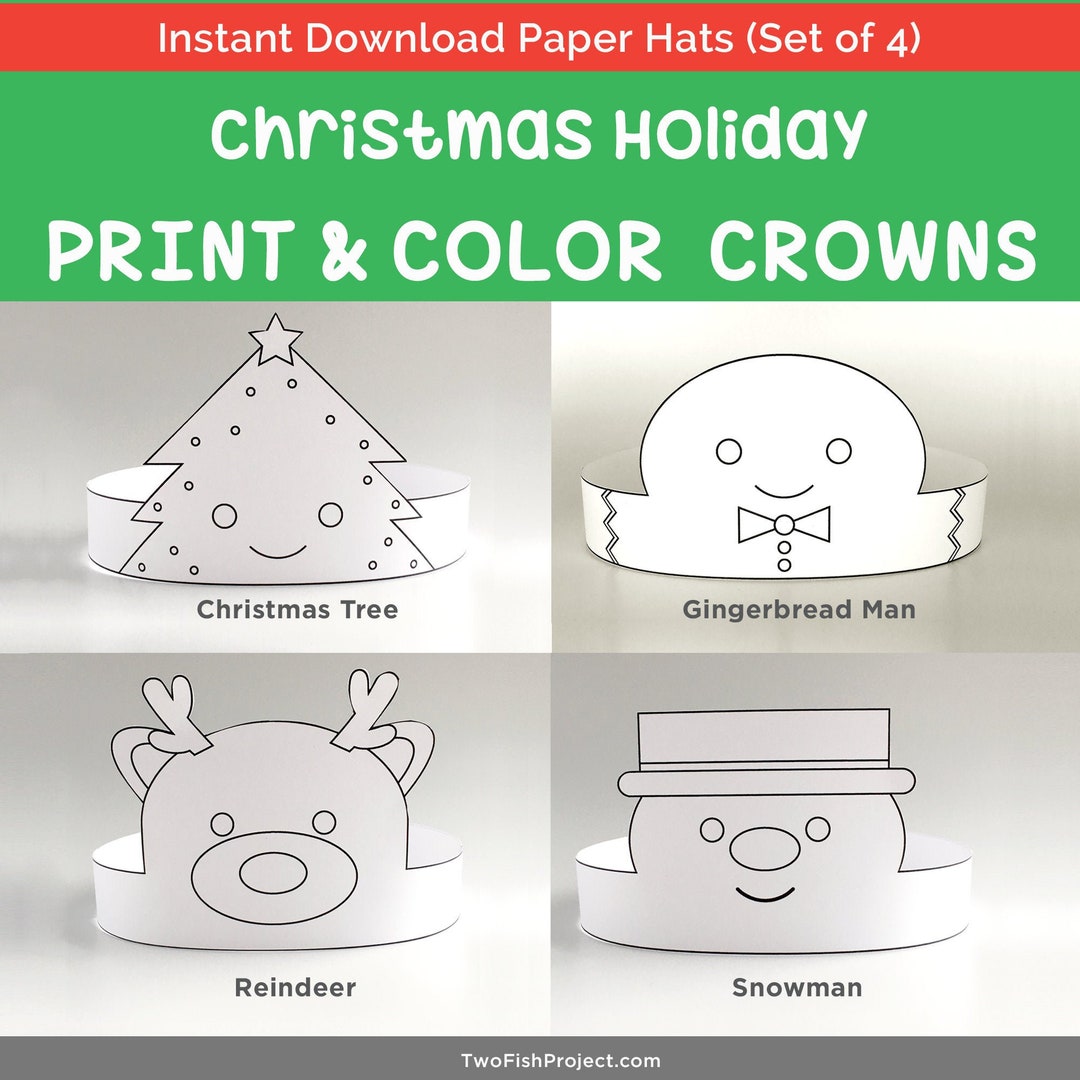 christmas-party-hats-for-kids-adults-color-me-christmas-paper-crowns-headbands-christmas-party-activities-craft-printable-photobooth-prop-etsy