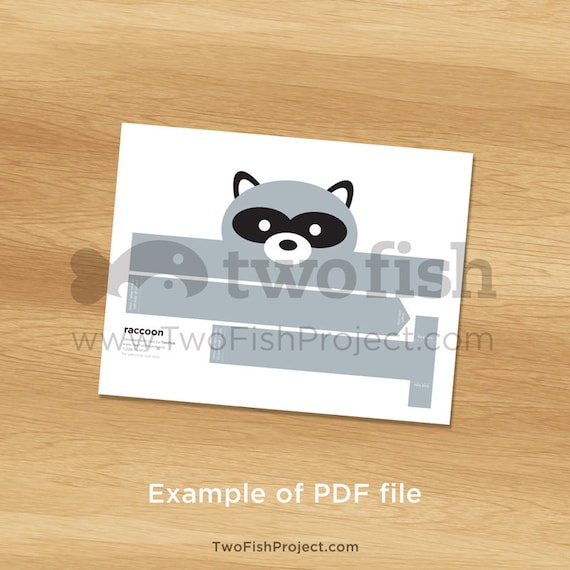 ForestWoodland Animal Party SuppliesFavorsHats Raccoon Costume Mask Baby Shower Favor Paper HeadbandCrown Printable Kids DIY Racoon