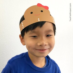 Gingerbread Girl Paper Crown/hat/headband Printable, Holiday/christmas ...
