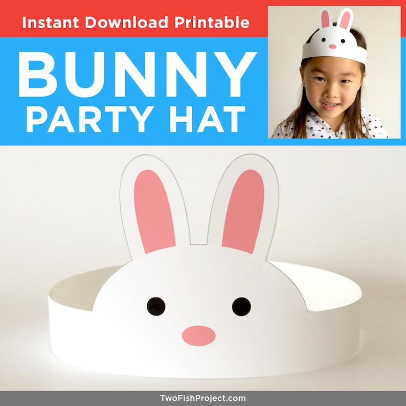 DIY Birthday Party Supplies for Kids/Toddlers, Paper Hats, Face Masks/Costumes Woodland Forest Animals: Fox, Rabbit, Bear, Beaver, Raccoon image 7